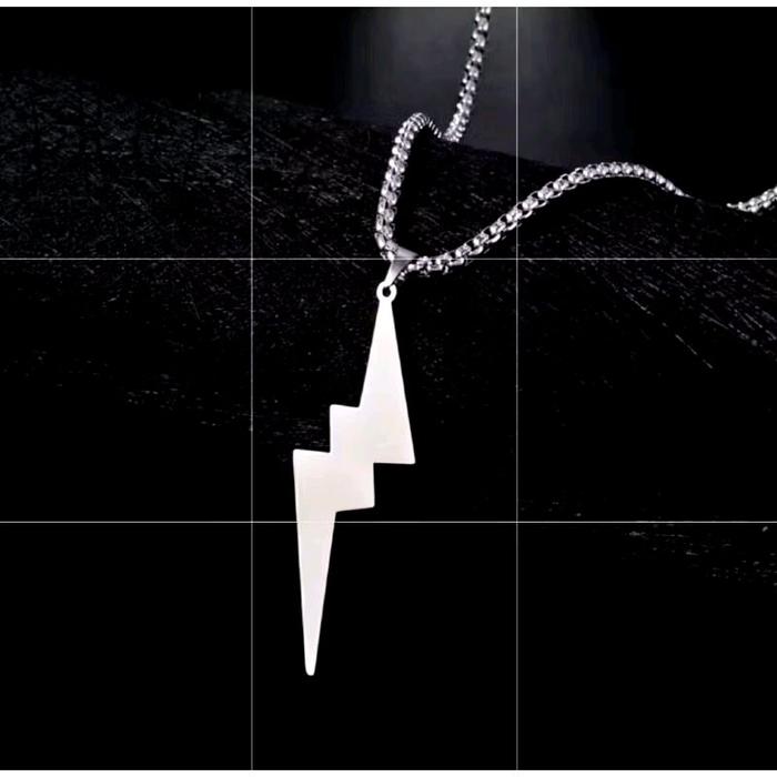 KALUNG RANTAI ROLO LIONTIN PETIR 2 TITANIUM
