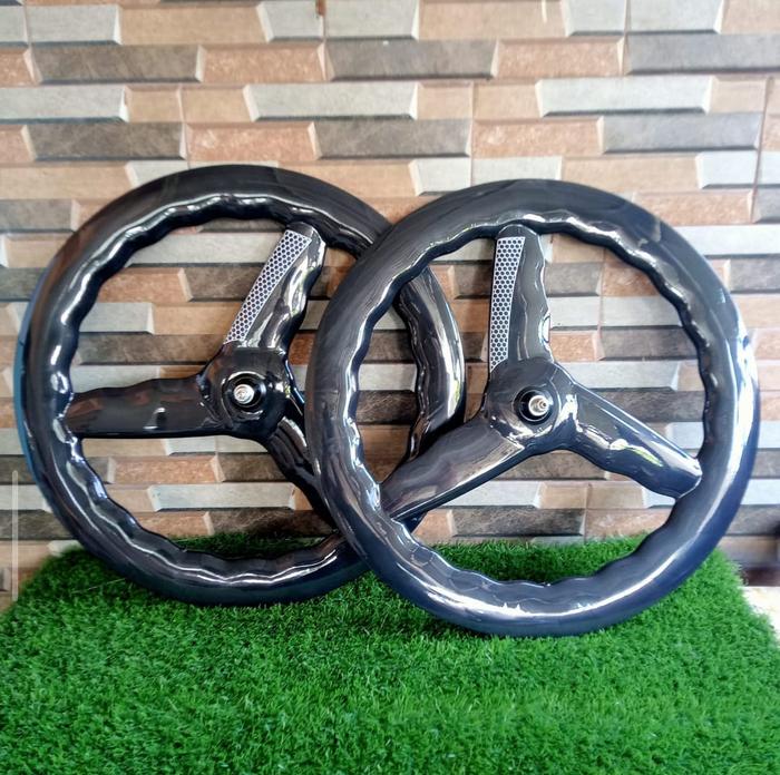 WHEELSET CARBON FIXI PALANG 3 WHEELSET TRISPOKE FIXI WHEELSET TRACK SINGLE SPEED WHEELSET BINTANG PR