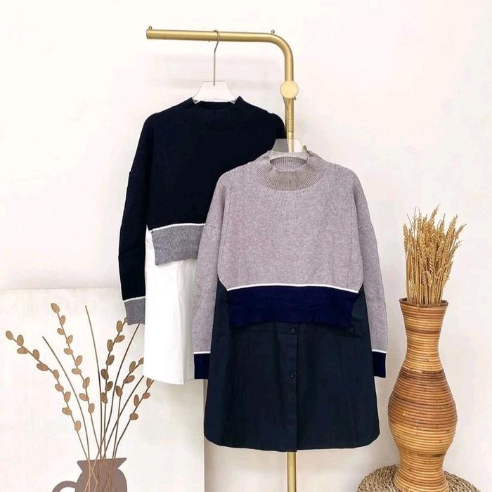 Atasan blouse import rajut mix katun