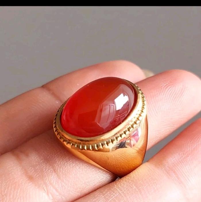 BATU AKIK RED BARON PACITAN RING TITANIUM