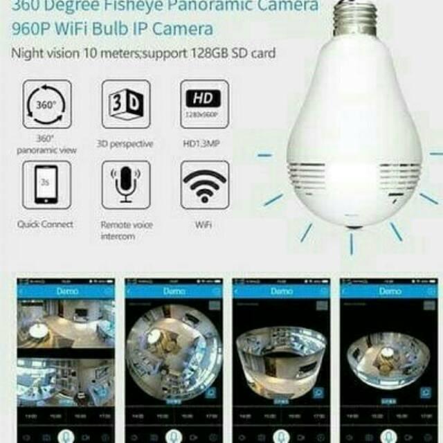CCTV Kamera Bohlam IP Wifi 2MP Modern