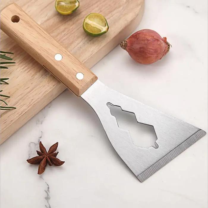 Kapi Stainless Anti Karat Scraper Stainless Kape Semen Gagang Kayu Scraper Dempul Pengikis Dempul