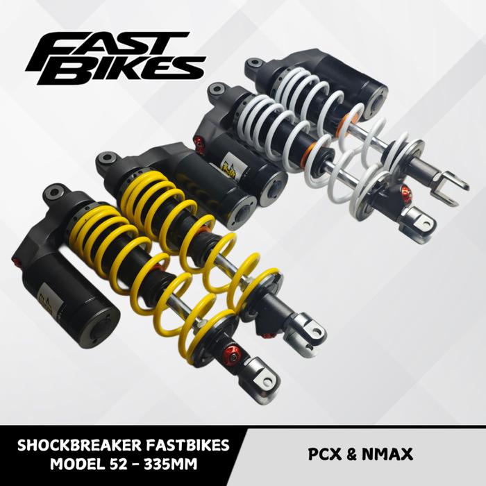 Shockbreaker FASTBIKES Tabung Aktif 335MM Motor Matic PCX NMAX AEROX 52 Tabung Atas Aktif