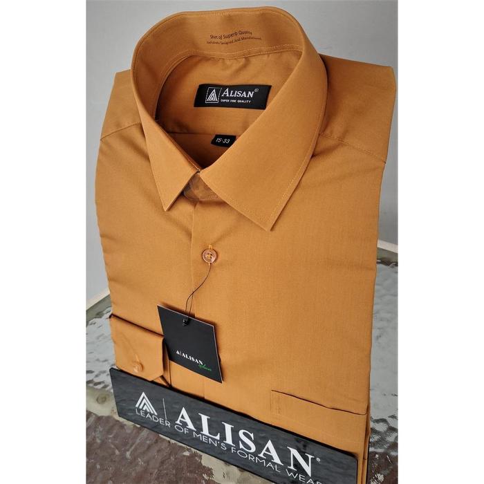 promo ALISAN Kemeja Polos Lengan Panjang - REGULER - COKLAT #7 / C-7