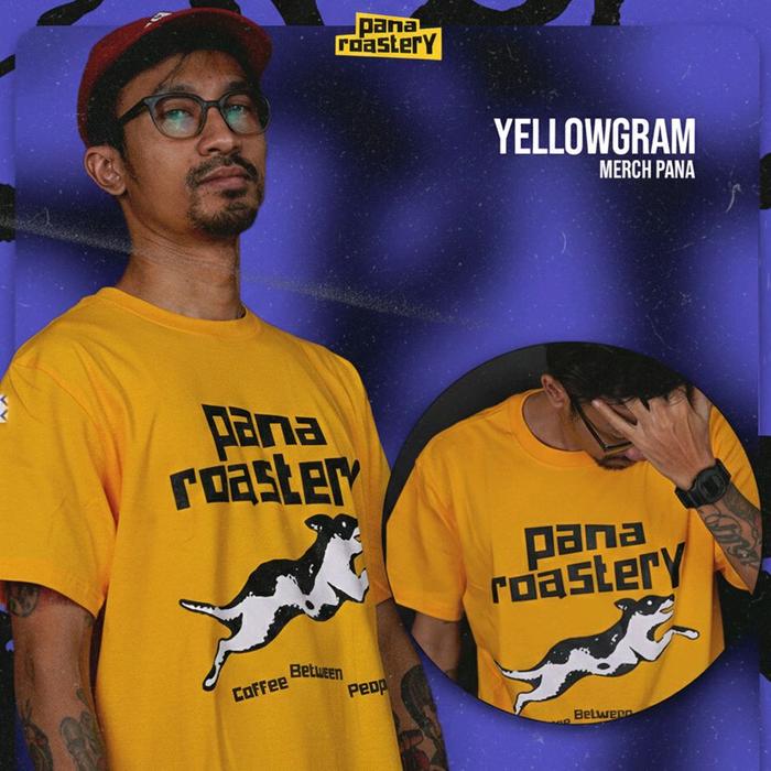 Kaos Kece Pana Roastery biru kuning