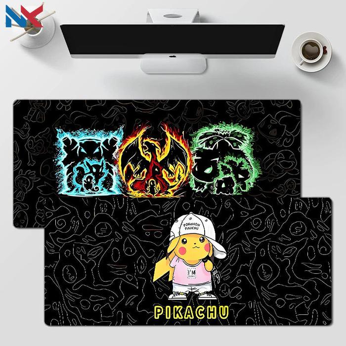 Mousepad Gaming Pad Mousepad Deskmat Keyboard pad Besar Kecil Mousepad Anti Slip Pikachu Pokemon NK