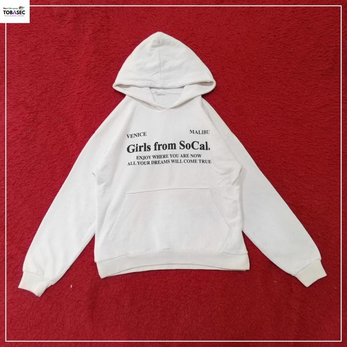 Hoodie Pr3l0v3ed Zara Motif Tusian Warna Putih Size S