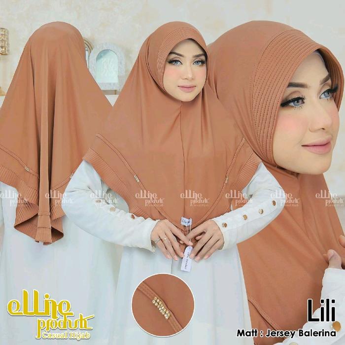 (ELLITE HIJAB) LILI•hijab instan pet polos•hijab instan jersey ballerina•jilbab list payet plisket•k