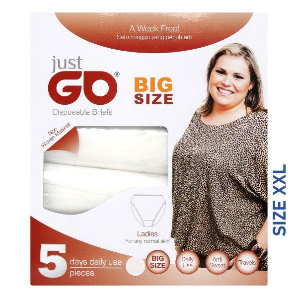 JUST GO DISPOSSIBLE UNDERWARE BIG SIZE WOMAN SIZE XXL 5 PACK | JUST GO