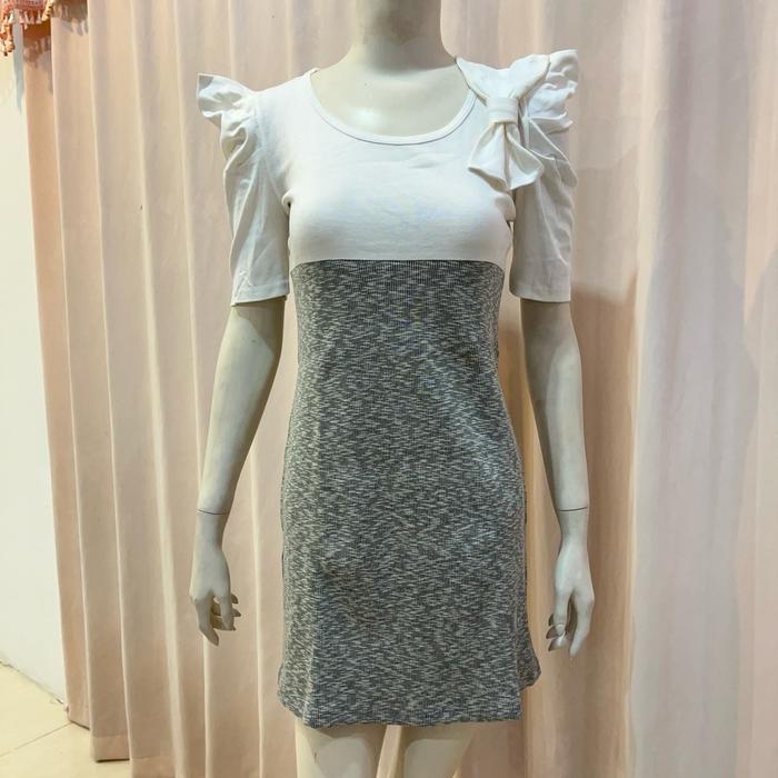 Mini Dress Wanita Salsa Putih Cewek Casual Simple Remaja