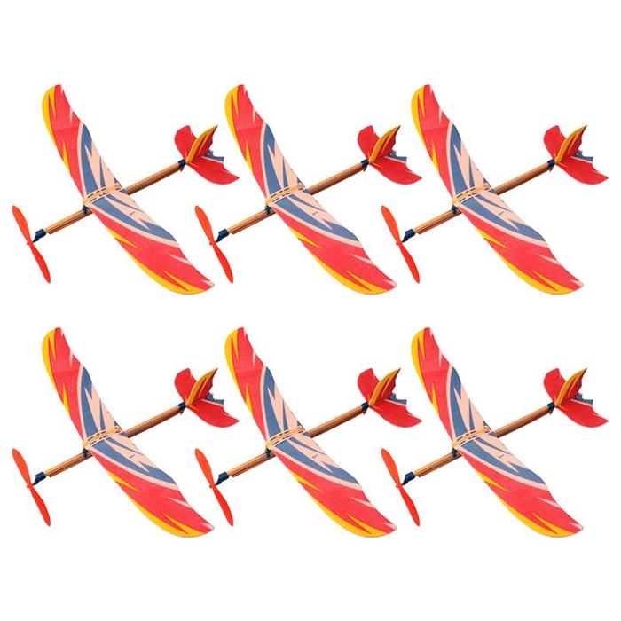 6pcs Glider Airplane Planeflying Rubber Band Planes Kidsmodelfor