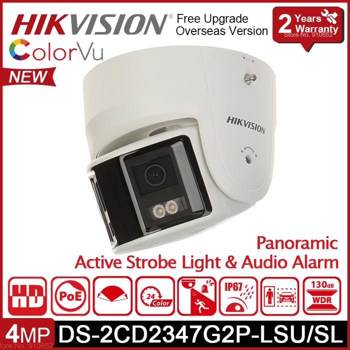 Hikvision DS-2CD2347G2P-LSU/SL 4MP ColorVu Panoramic IP Camera Outdoor IP67 POE Turret Network Camer
