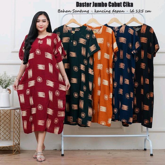 Daster Jumbo Rayon Murah Dress Wanita Pendek Kotak - Bahan Adem dan Nyaman - Panjang, Kimono, Tidur,