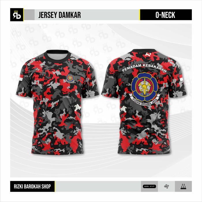 Jersey Oblong Damkar Loreng Full Print/Kaos Damkar Full Print /Jersey Santai Damkar/Seragam Kebakara