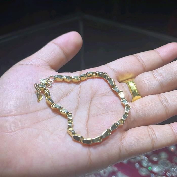 gelang padi 1 suku perak lapis mas ada surat bisa dijual dan bisa dicuci