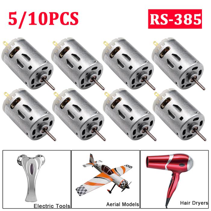 5/10 Buah RS-385 Kecepatan Tinggi Mikro DC Motor Disikat Logam Baja