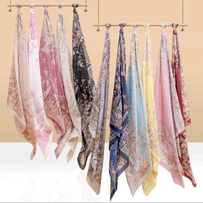 segiempat button scarves kw/segiempat berpin/Segiempat premium/jilbab kw