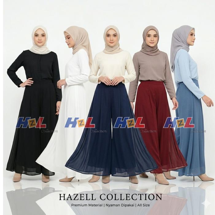Celana Kulot Payung Jumbo Ceruty Premium Full Furing - Model Terbaru Flowy & Tidak Terawang Hazell b