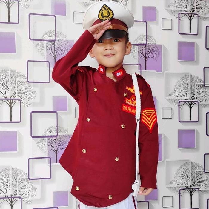 TERJAMIN Kostum Anak Imut Taruna AKPOL Seragam PDL TNI-AD Baju Profesi Taruna Akpol untuk anak Fashi