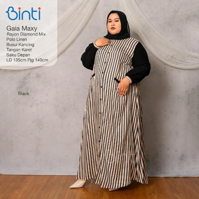 DRESS JUMBO GAIA LD 135 3XL XXXL BAHAN RAYON MIX POLO LINEN By BINTI GAMIS JUMBO TERBARU Setrip Polo
