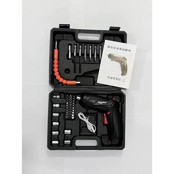 Set Obeng Bor set 47 IN 1 Obeng Elektrik Cordless Screwdriver / Mesin Bor set 47 PCS Obeng Elektrik