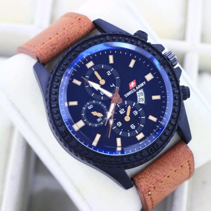 Jam Tangan Anak Pria Swiss Army 11026 Analog Tali Kulit Original Fashion Cod