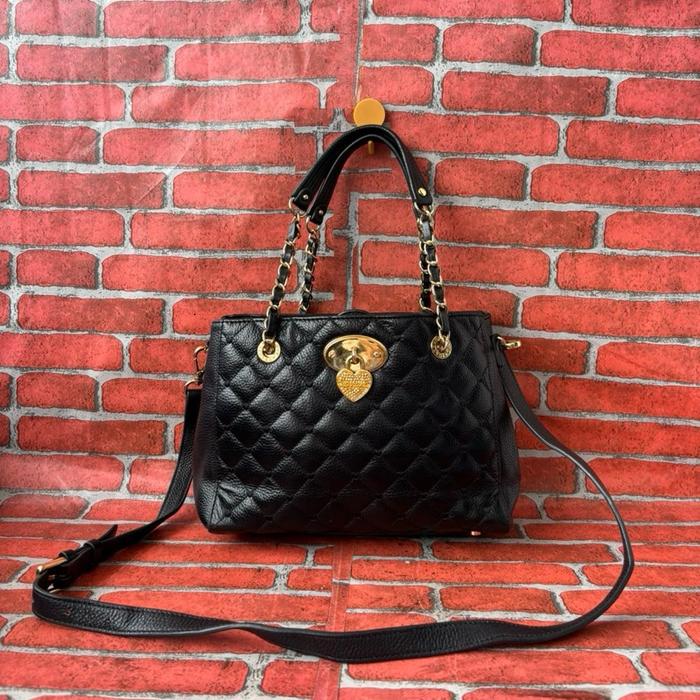TAS SLING PESTA WANITA LOVCAT KULIT ASLI SECOND BRANDED HITAM / TAS SHOULDER WANITA KULIT ASLI LOVCA