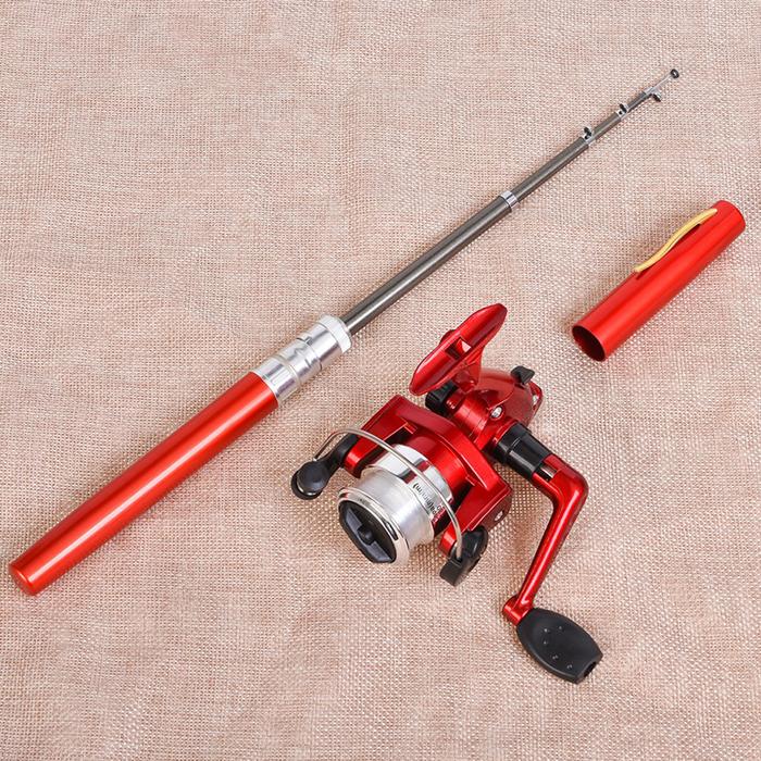 Pen Fishing Rod 1M Mini Spinning Wheel Fishing Rod Telescopic Pocket Fishing Rod Feeding Fishing Lin