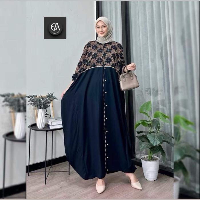 Kaftan malika+Bonus by alcameel kaftan rayon premium bahan halus adem cocok untuk harian LD 180 moti