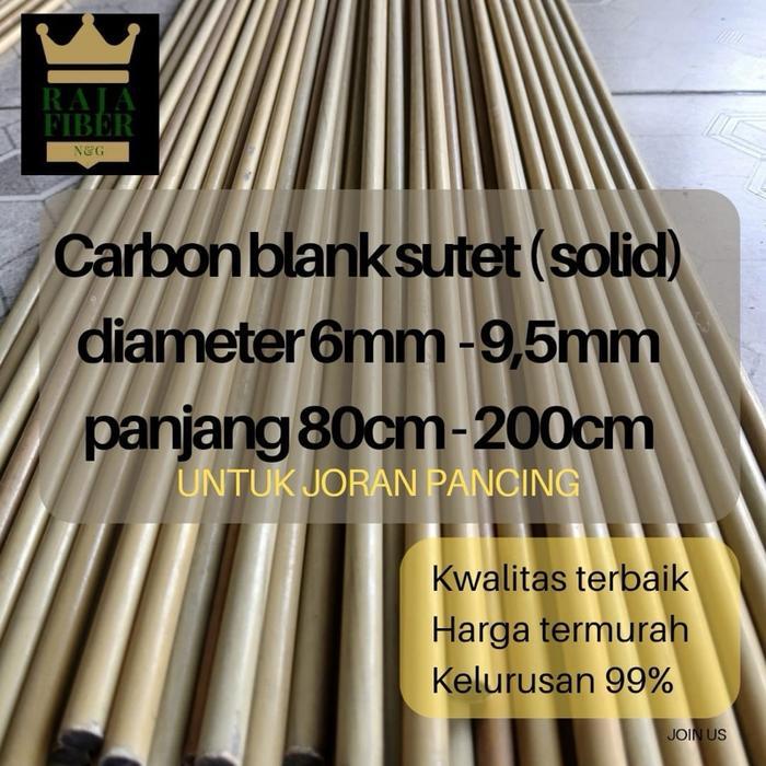 carbon blank sutet (solid ) kwalitas terbaik untuk  joran pancing - 7,2mm, 100cm