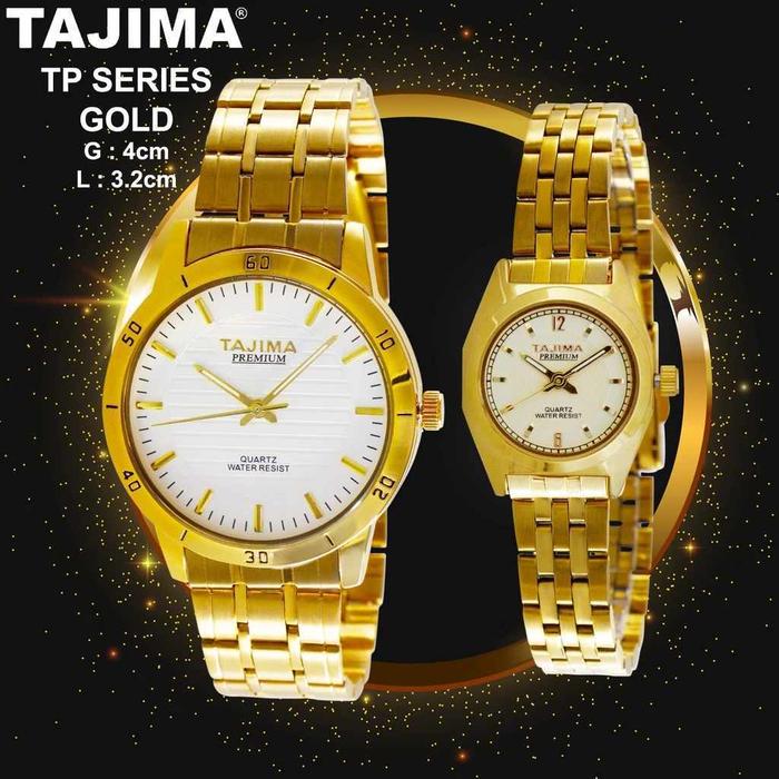 Jam Tangan Analog Tajima Seri Gold Wanita Water Resistant Stainless Steel Original + Free BOX