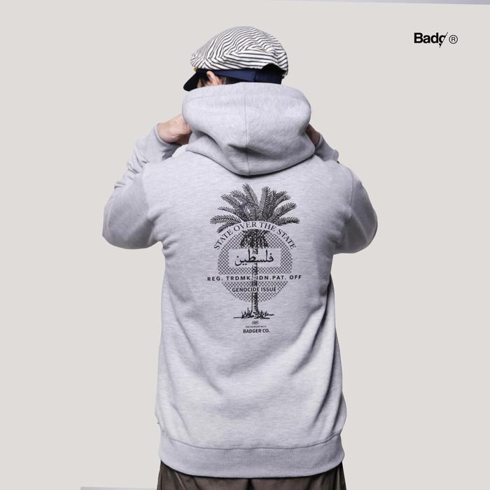 Badger Sweater Zipper Hoodie Palestine SOTT Misty