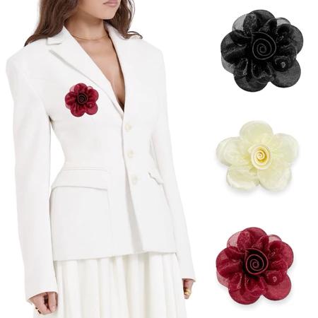 Bros Bunga Teratai Sidra Lotus Flower Silk Satin Brooch Peniti Tuspin Bros Pin Organza 5cm Aksen Bun