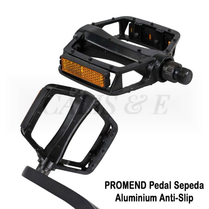 Pedal Sepeda Aluminium Anti-Slip AS BESAR Sepeda Gunung MTB PELOR AS 9/16 - Black - EC25159
