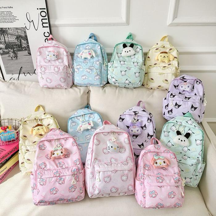 Tas Ransel 3D Doll Kuromi Melody Cinnamoroll Hello Kitty Pompompurin Pochacco | Sanrio 3D Doll Backp