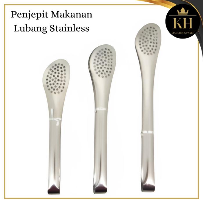 Penjepit Makanan Lubang Stainless Steel Tebal Jepit Lubang Capit Makanan Jepit Makanan Capitan Goren