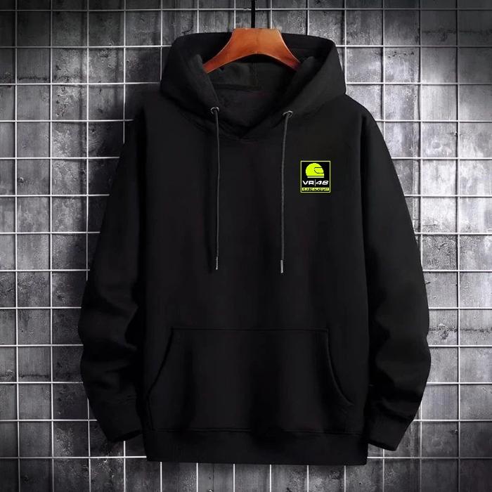Hoodie Jumper Academy VR 46 Racing Team Unisex Jaket Sweater Distro Hitam Fleece Tebal Streetwear Pr