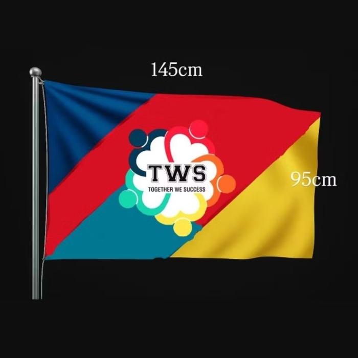 BENDERA DOUBLE FLAG CUSTOM PRINTING COLOR GUARD + TIANG