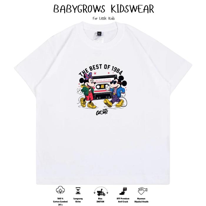 Babygrows - Kaos Anak Laki Laki "1984 Minnie Kids" Baju Anak Lucu