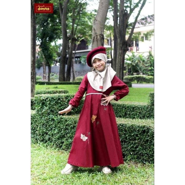 Model Gamis Anak DANNIS JAPL 1001 Gold - Maroon - Beige