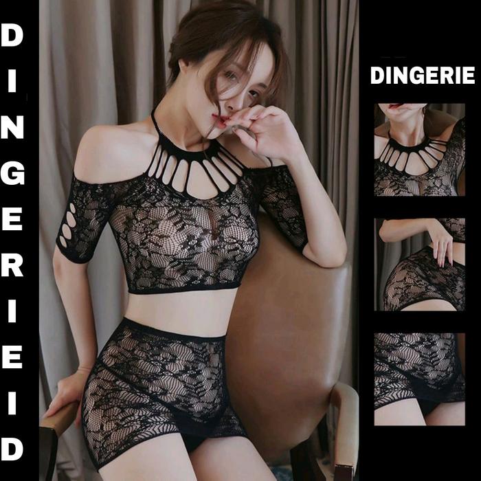 Lingerie Transparan Renda Piyama Seksi Sexy Lingerie Wanita - Daster, Dress, Kimono, Pendek, Gaun, D