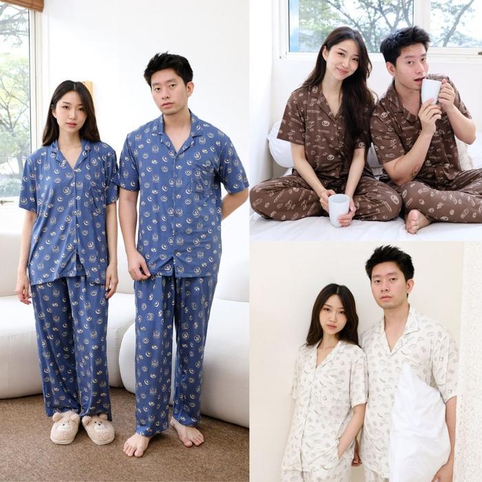 Cielyn | TENCELMicromodal | Homie Breakfast | Piyama Couple Dewasa | Setelan Piyama