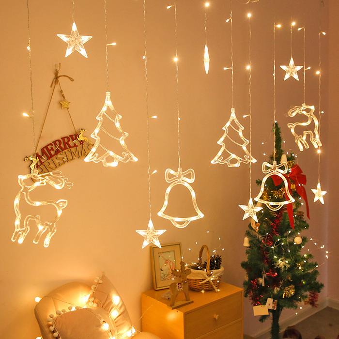 Christmas Tree Deer Bells String Lights 220V 110V Garland String