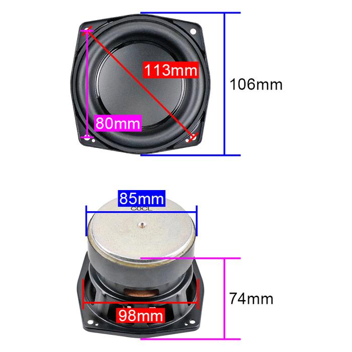 GHXAMP untuk JBL BOOMBOX2 Speaker Bass menengah 4 inci 106mm