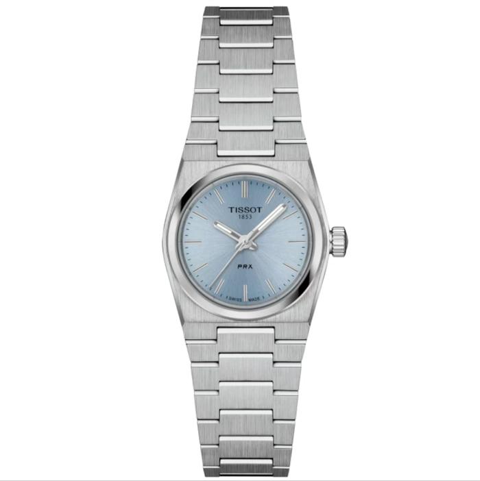 Tissot PRX 25mm Blue Ice Dial Biru Muda Quartz Watch Jam tangan wanita Original T137.010.11.351.00