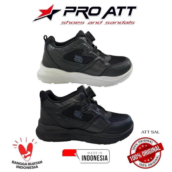 SEPATU SEKOLAH PRO ATT SAL 3000 HITAM PUTIH HITAM HITAM - SPINNER