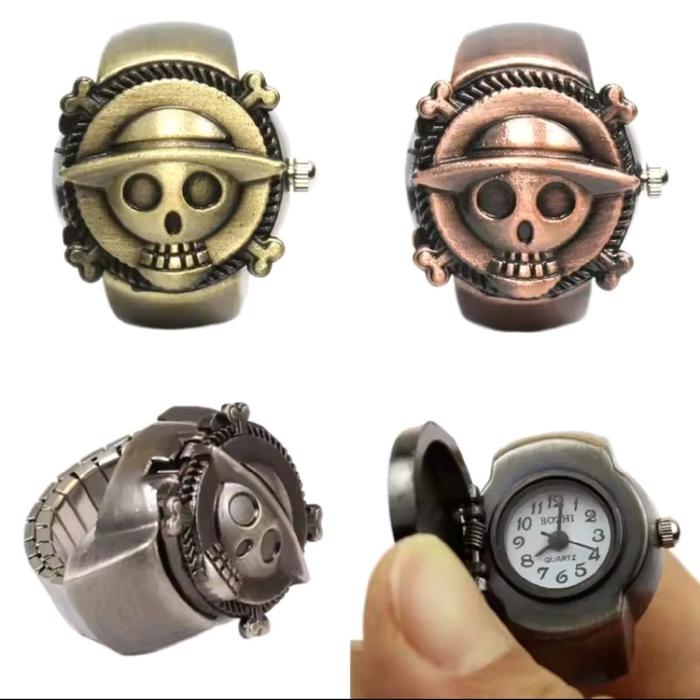 jam cincin pria bentuk tengkorak,jam tangan cincin