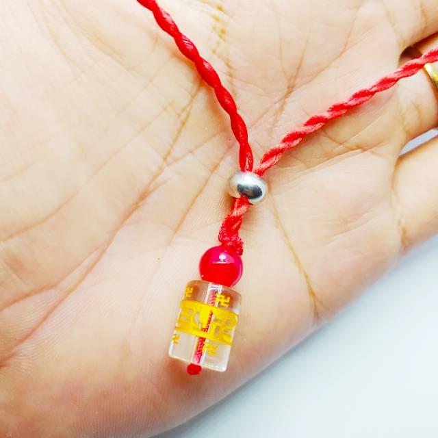 [LARISS] Kalung KeberuntunganTali Sutra Cristal Om Mani Padme Hum PREMIUM
