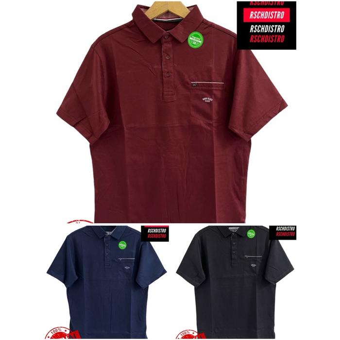 READY JUMBO BIG SIZE !!! Kaos Kerah Fashion Pria HUGO CLASS Original Combet Kombinasi Kerah Kantong 