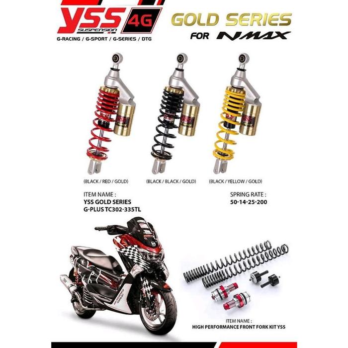 Shock Yss Tabung Atas Gold Series G-Plus Nmax TC302-335TL ORIGINAL